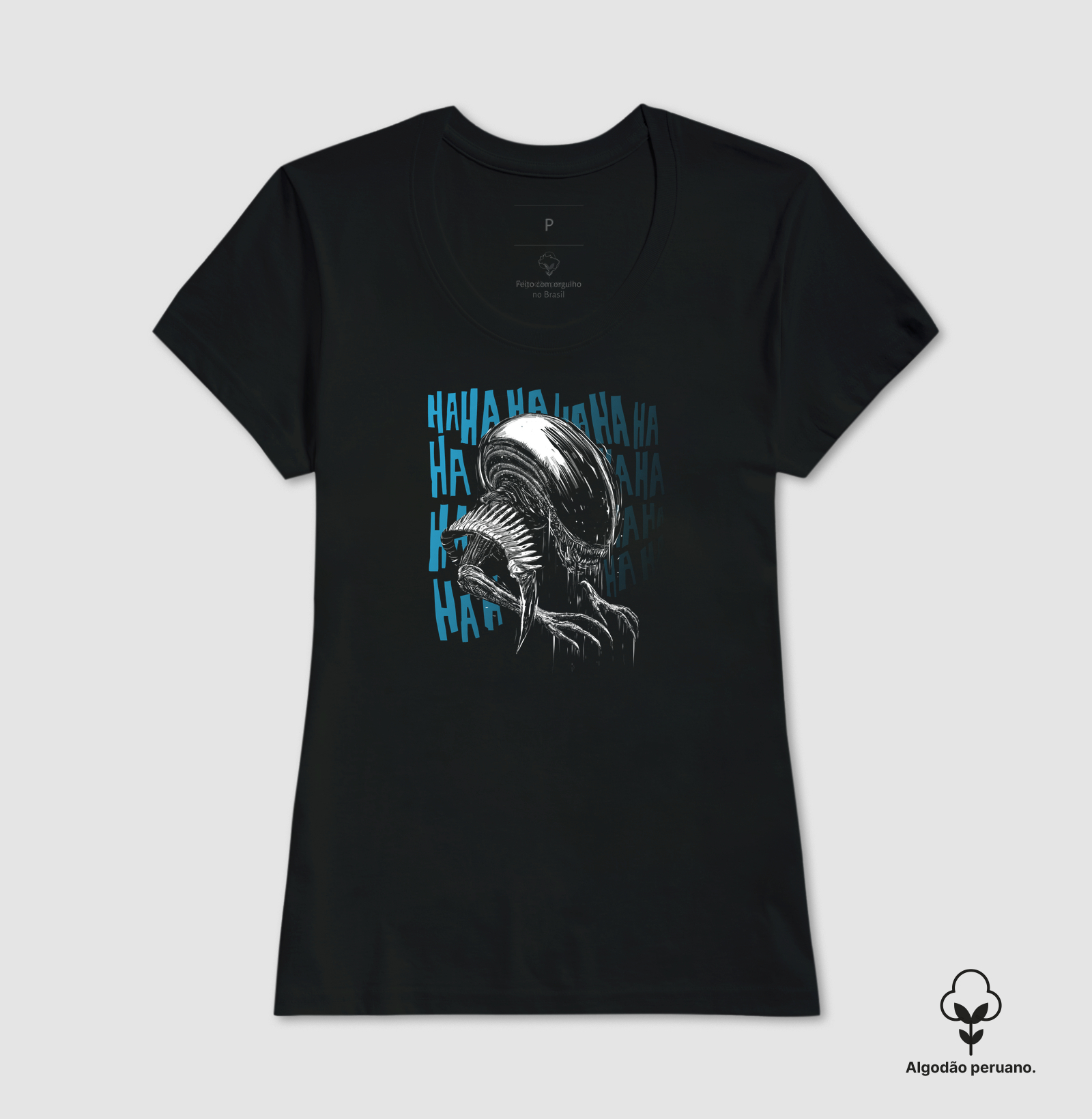 Camiseta In Space No One Can Hear You Laugh Algodão Peruano - Imagem 3