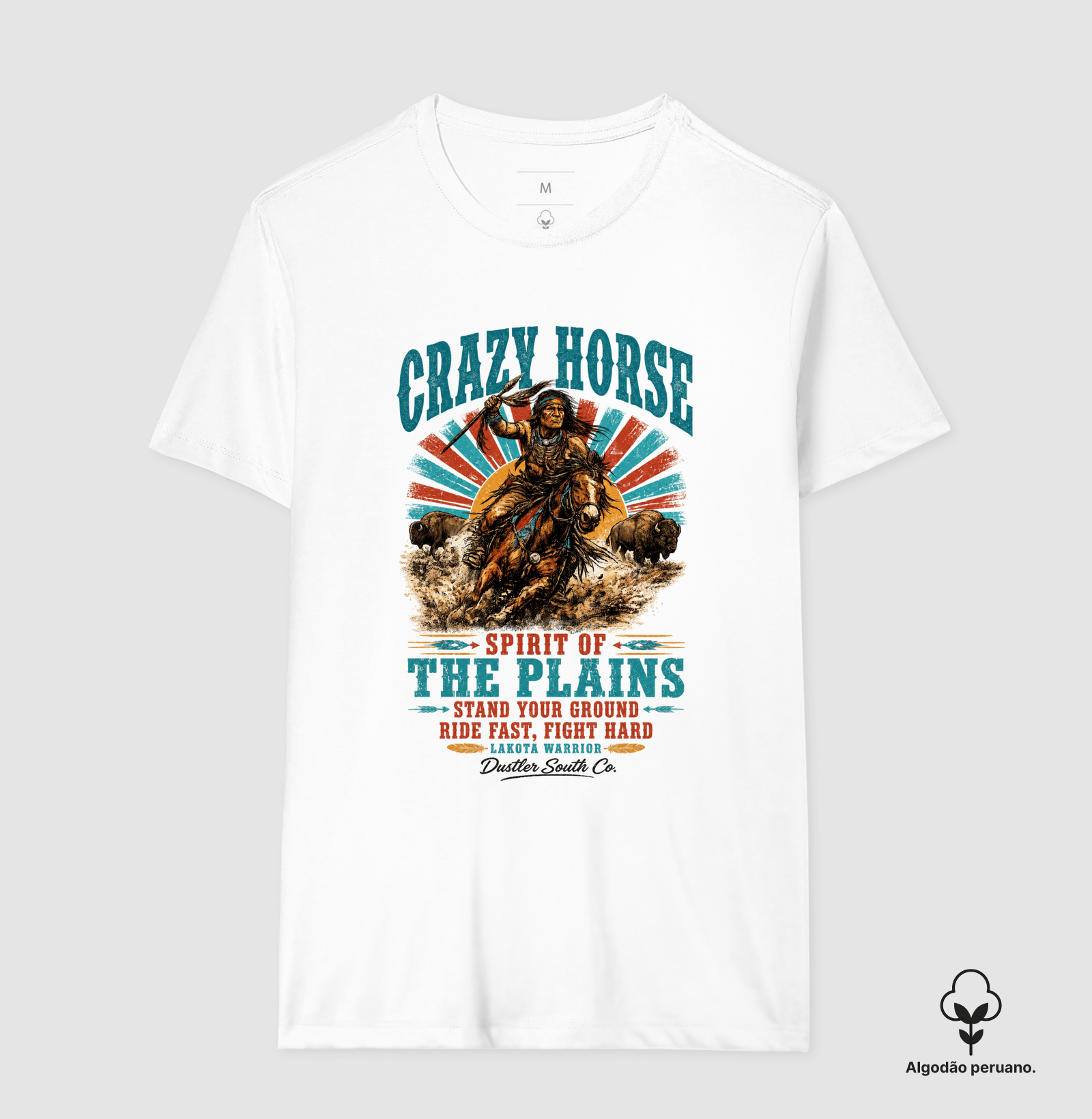 Camiseta Crazy Horse Vintage – Spirit of the Plains | Dustler South Co. - Imagem 2