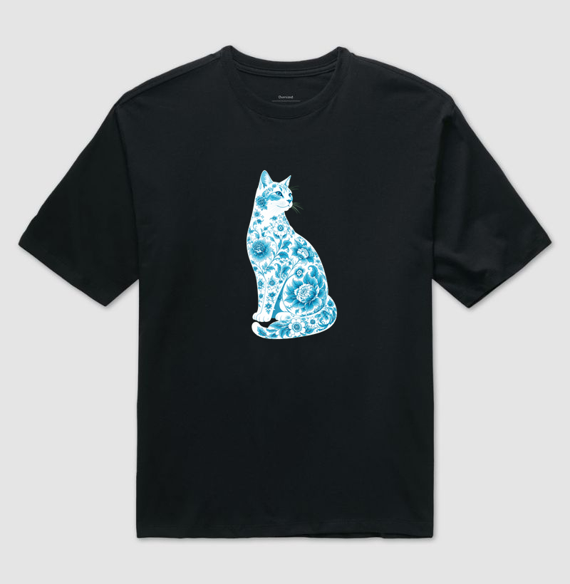 Gato Floral Azul - Imagem 2