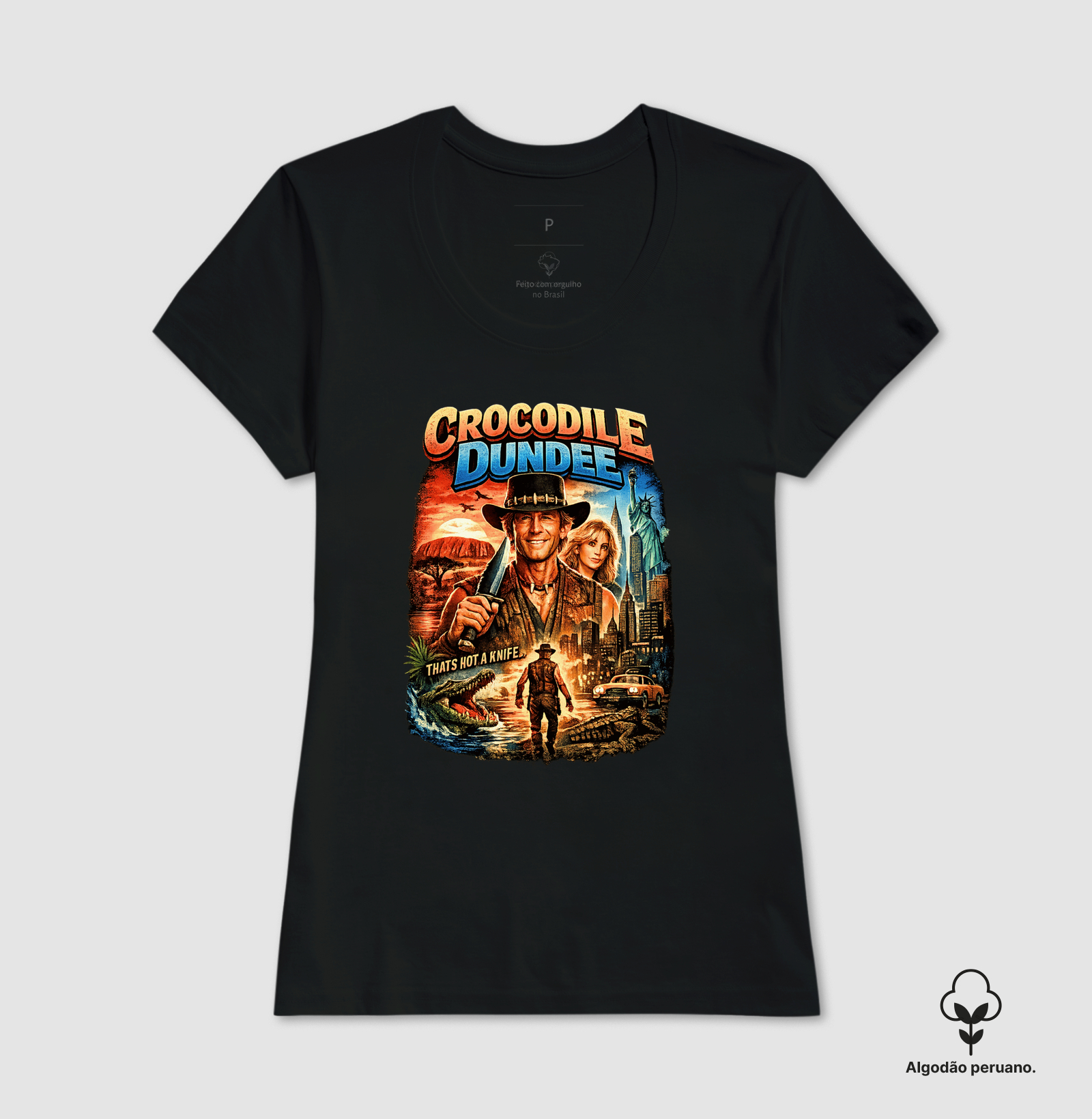 Camiseta Crocodilo Dundee Knife - Imagem 3