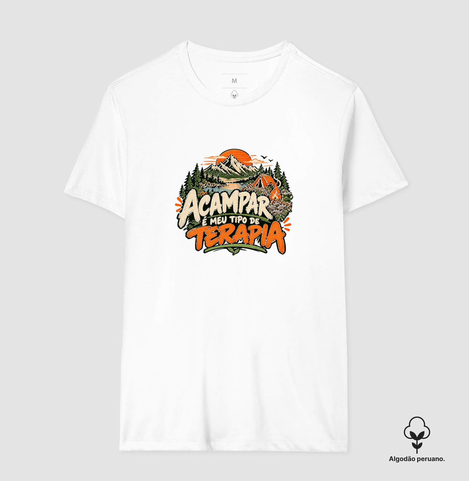 Camiseta Algodão Peruano | Acampar é Meu Tipo de Terapia - Imagem 5