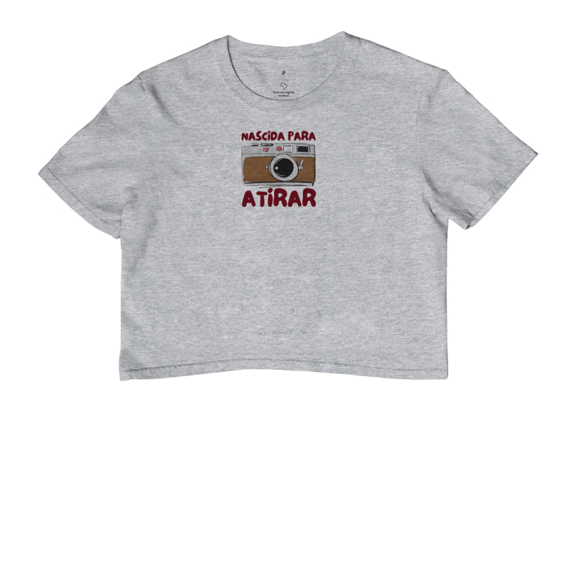 Camiseta feminina cropped, nascida para atirar - Imagem 4
