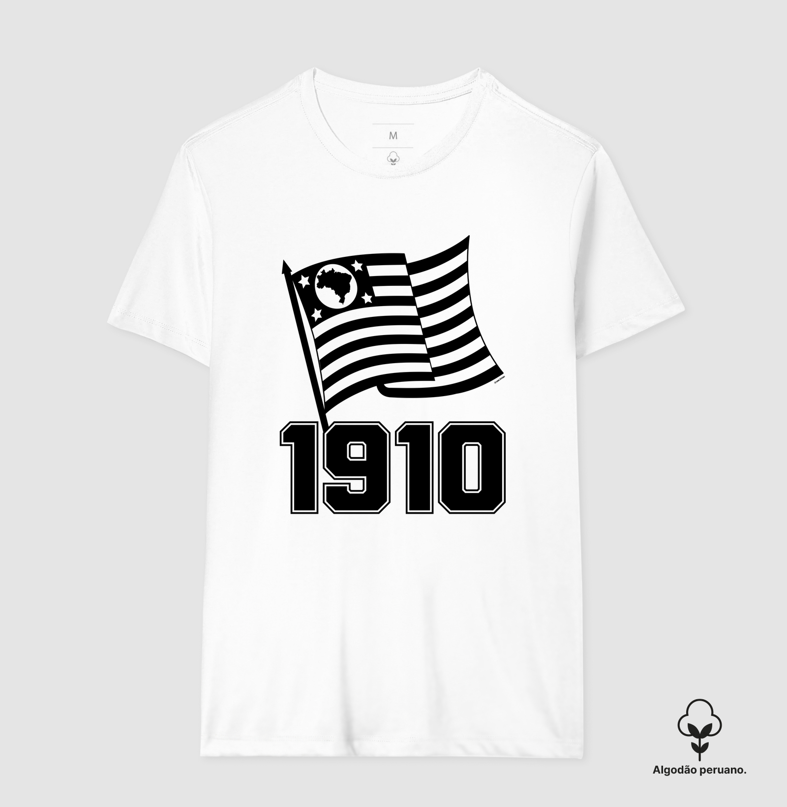 Camiseta Algodão Peruano - Bandeira Paulista 1910