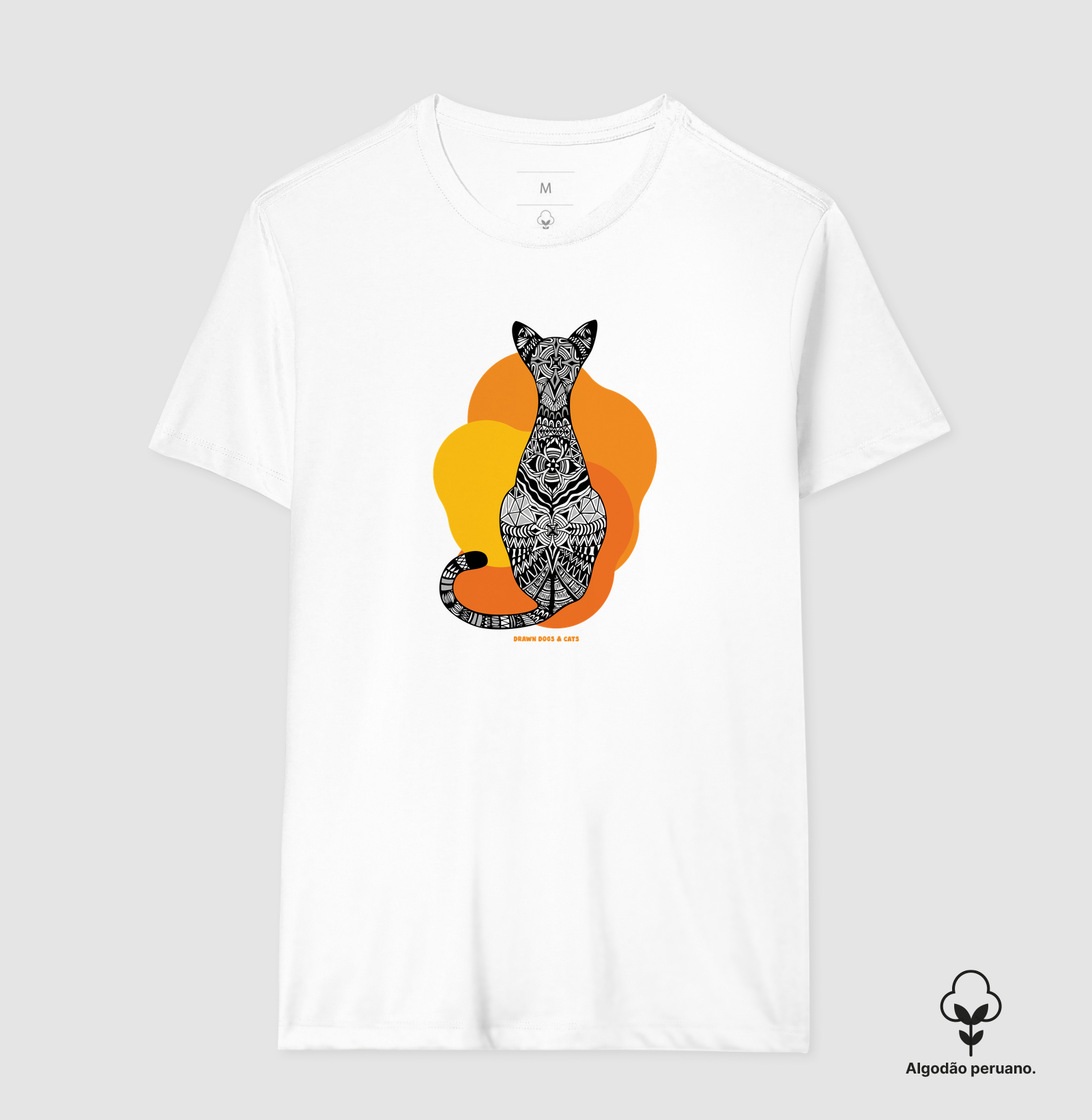 Gata de costas e fundo laranja e amarelo - Imagem 8