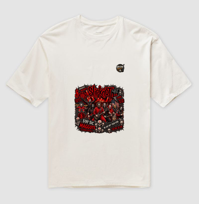 Camiseta Nu Metal Rock com Estampa Slipknot, Skull e Visual Dark - Imagem 4