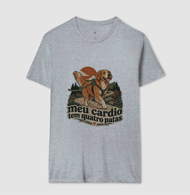 Camiseta Cachorro Passeio "meu cardio tem quatro patas" | Pelo & Pano - Imagem 9