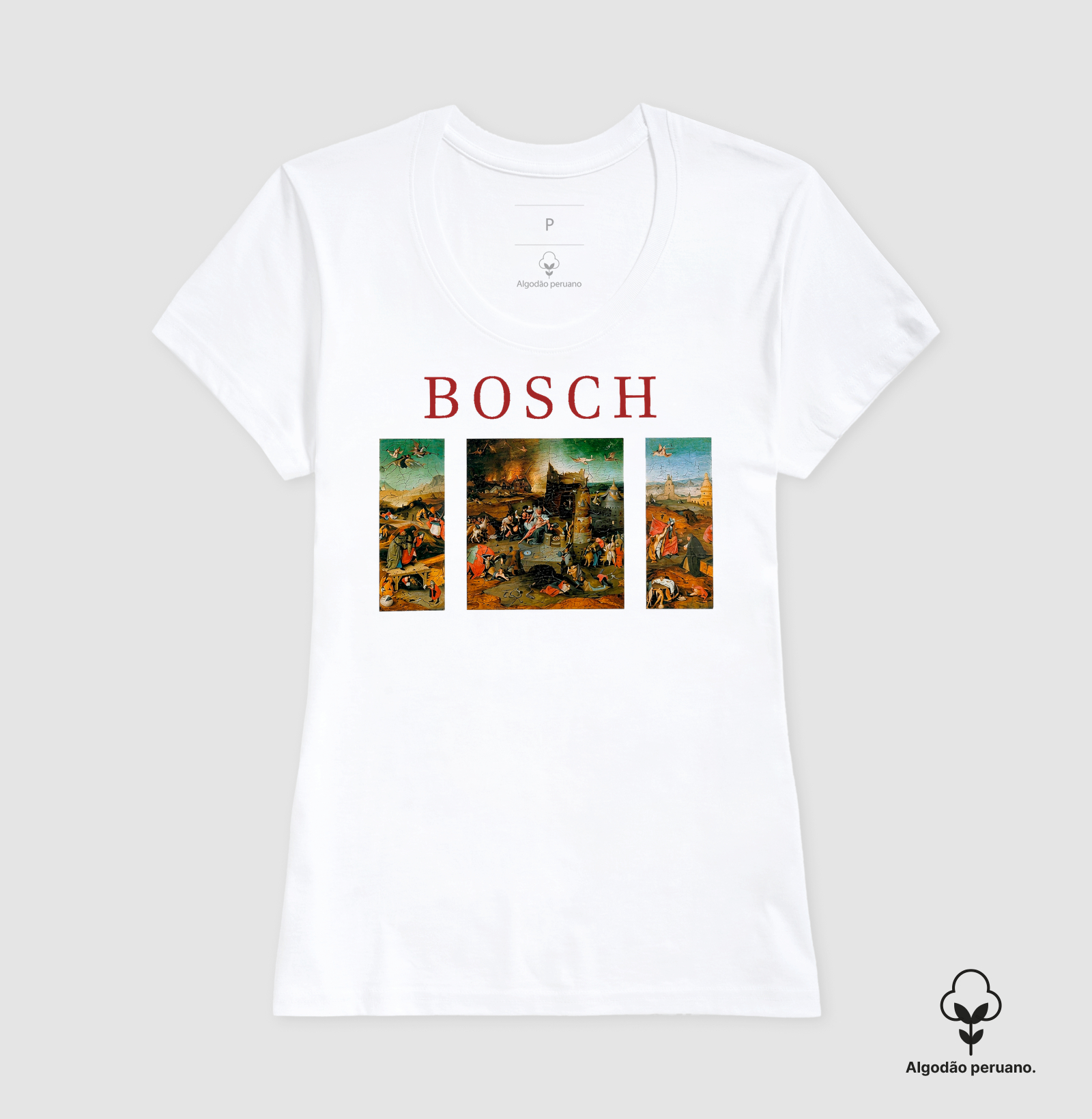 Camiseta Algodão Peruano Hieronymus Bosch As Tentações De Santo Antão - Imagem 4