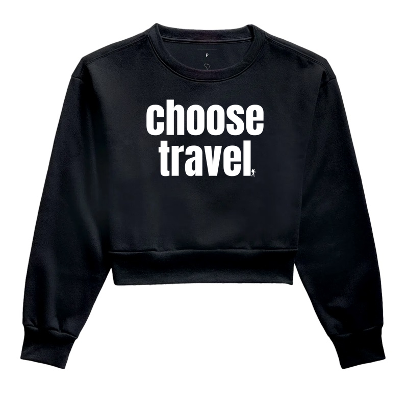 Camiseta Choose Travel | Frase Viagem Bold Minimalista | Colecao Viciados em Viagem - Imagem 2