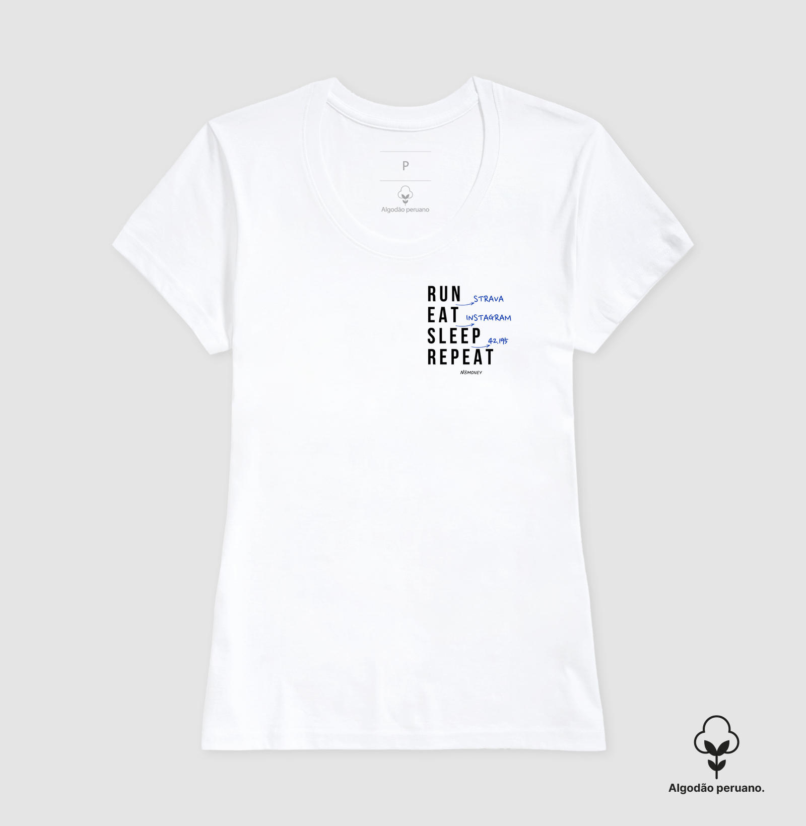 Camiseta Run (Strava). Eat. Sleep. Repeat. - Algodão Peruano - Imagem 8