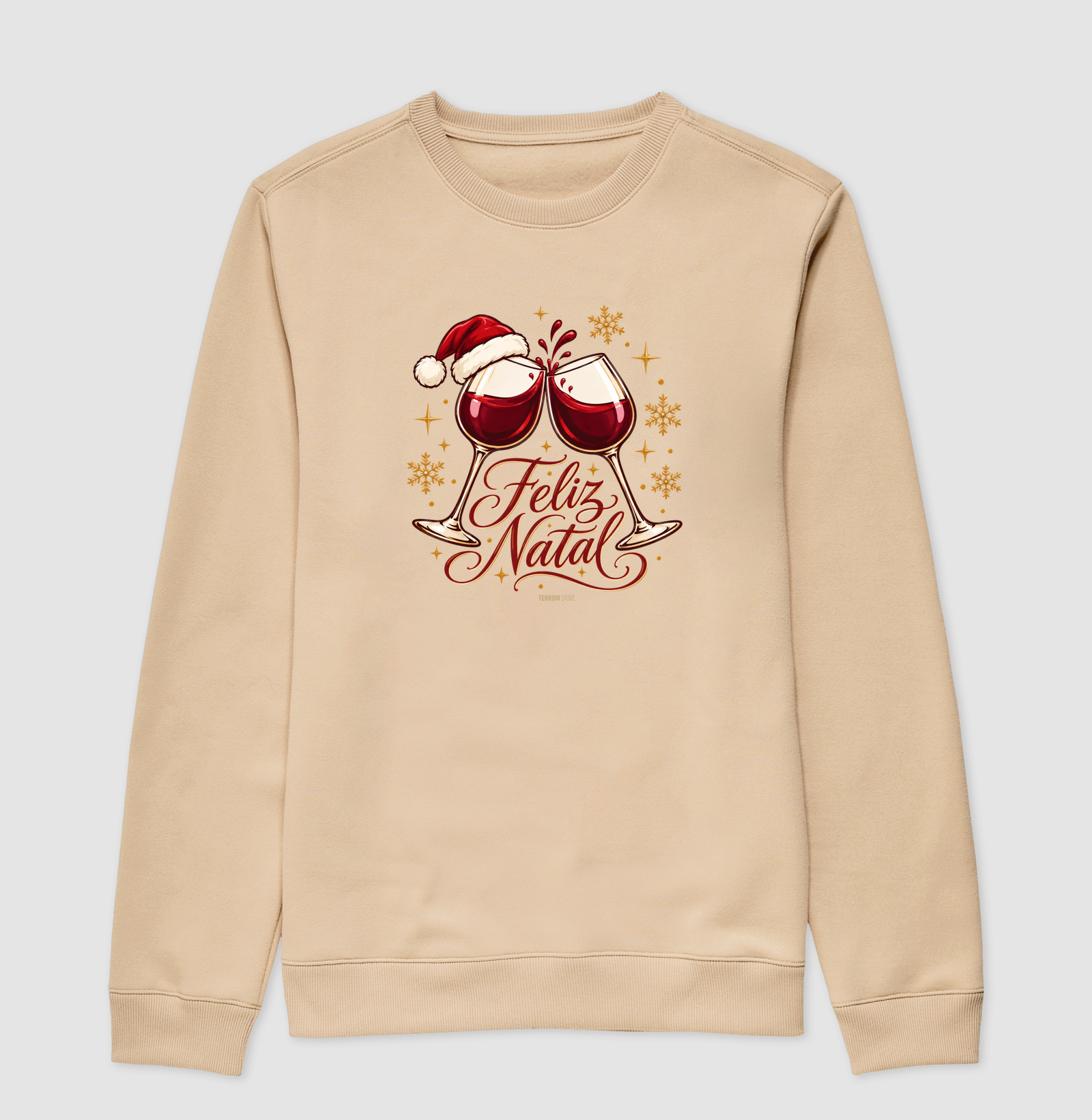 Suéter Moletom Feliz Natal – Brinde de Taças de Vinho - Imagem 3
