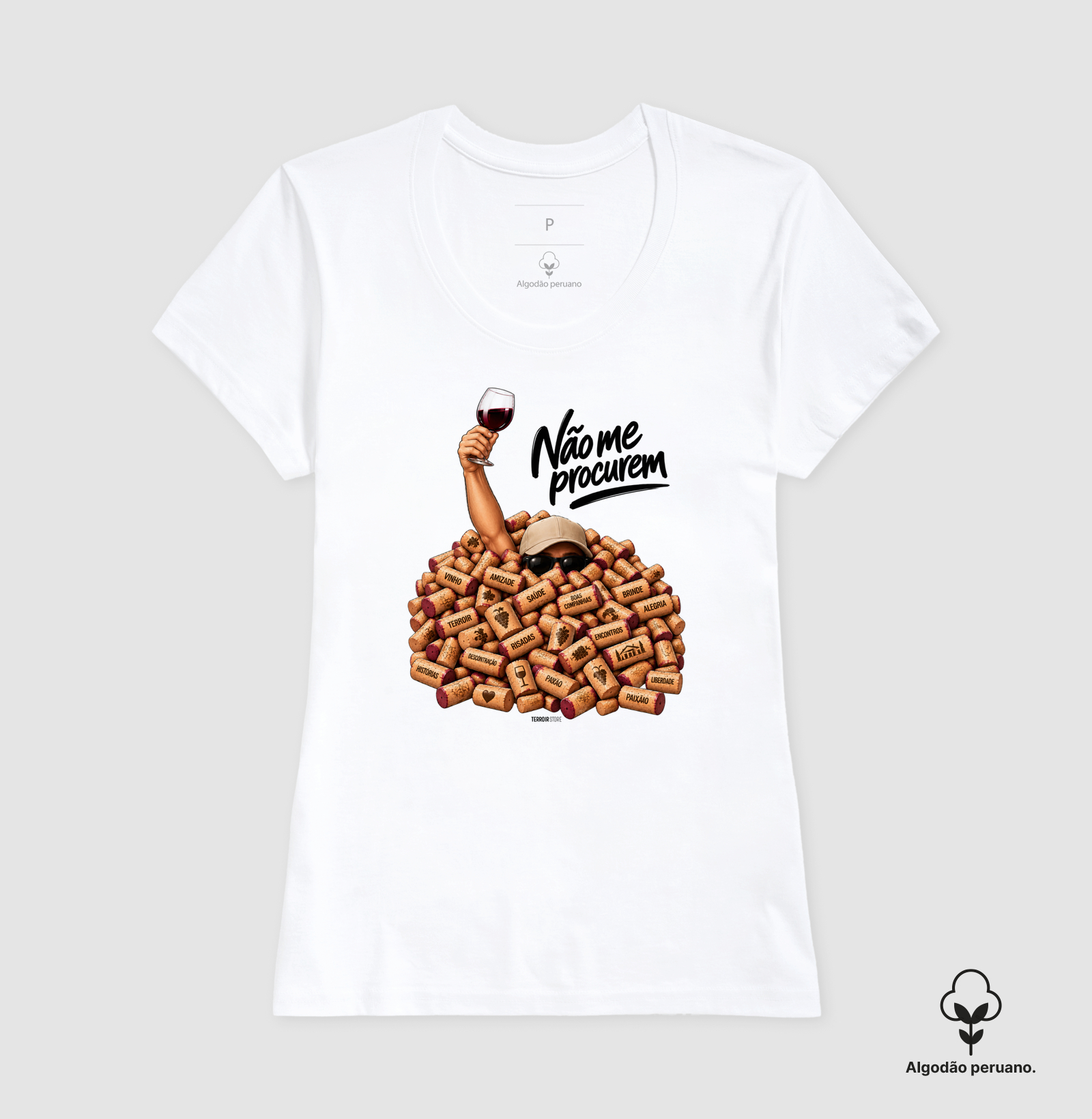 Camiseta “Não Me Procurem” – Wine Lifestyle - Versão Boné - Imagem 6
