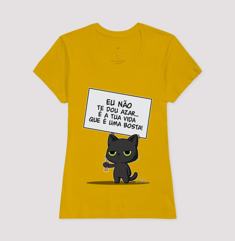 Camiseta Gato Sincero Azar - Imagem 15