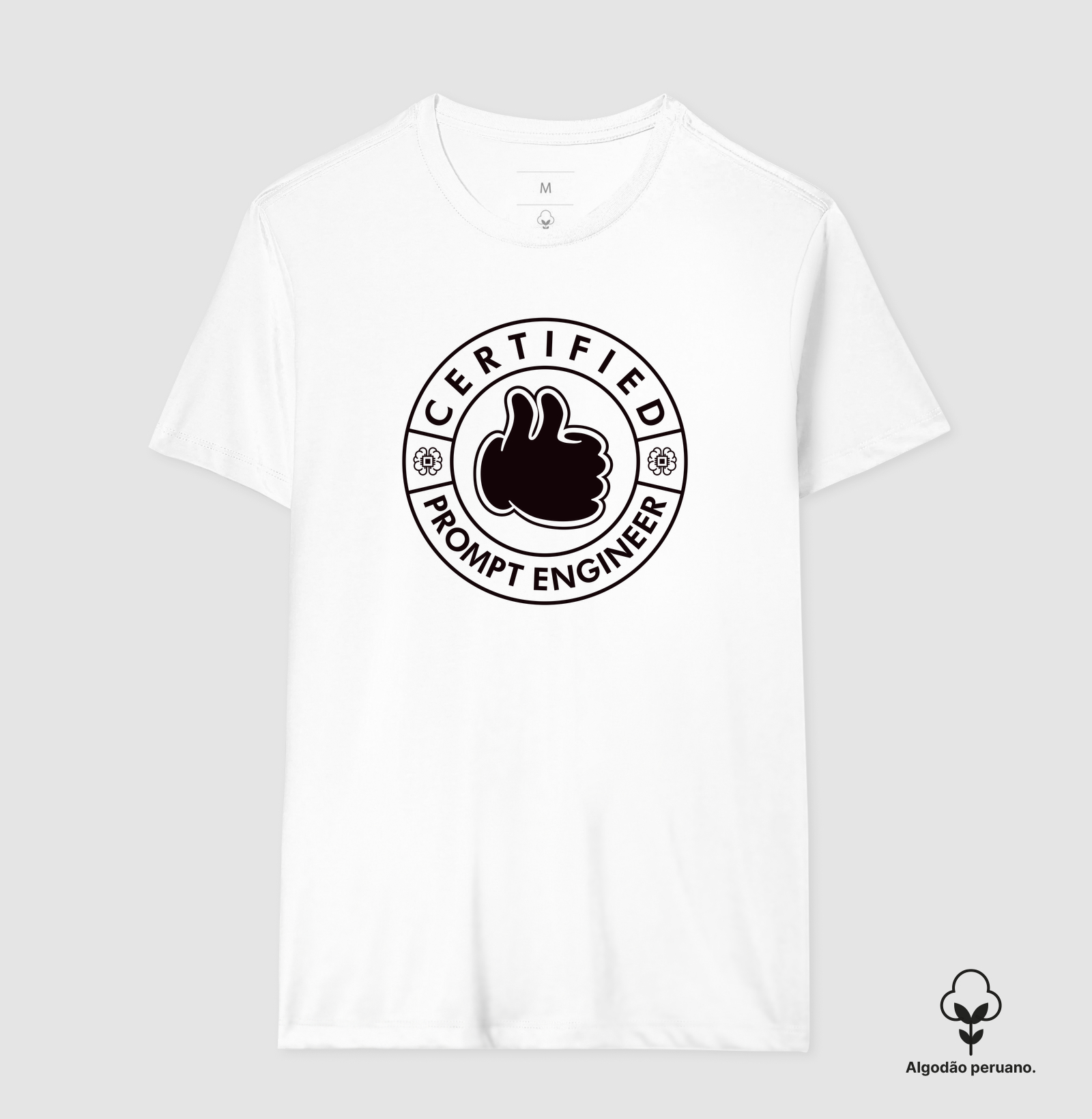 Camiseta Algodão Peruano Engenheiro de Prompt Certificado - Imagem 2