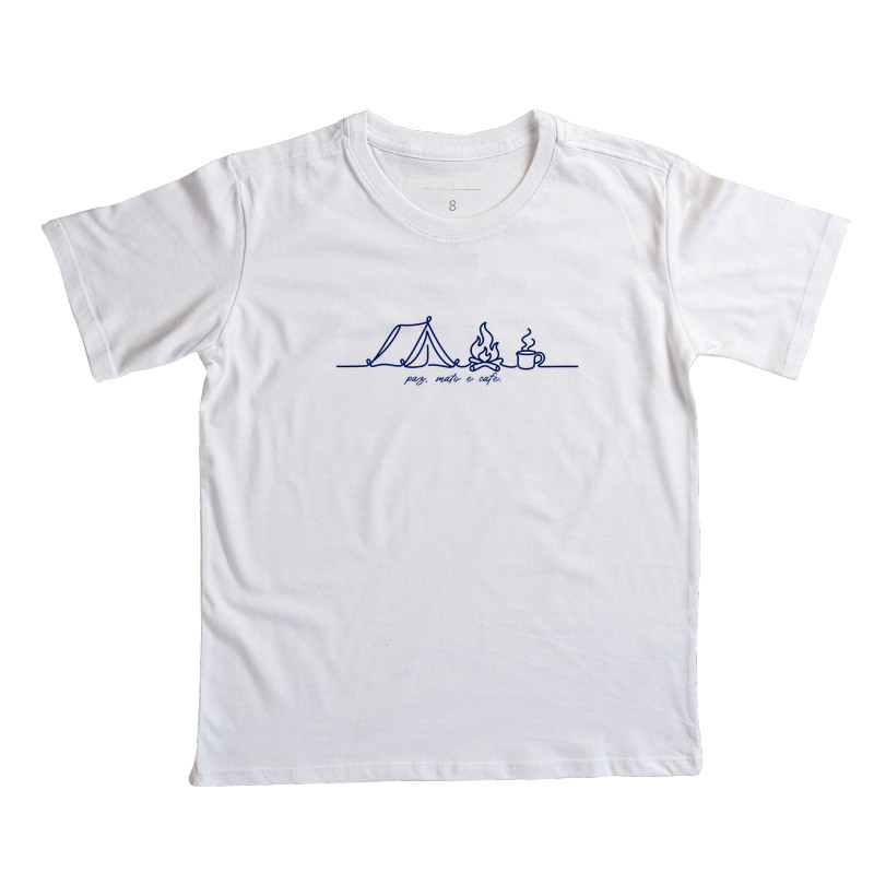 Camiseta Infantil Paz, Mato e Café – Camping e Natureza - Imagem 2
