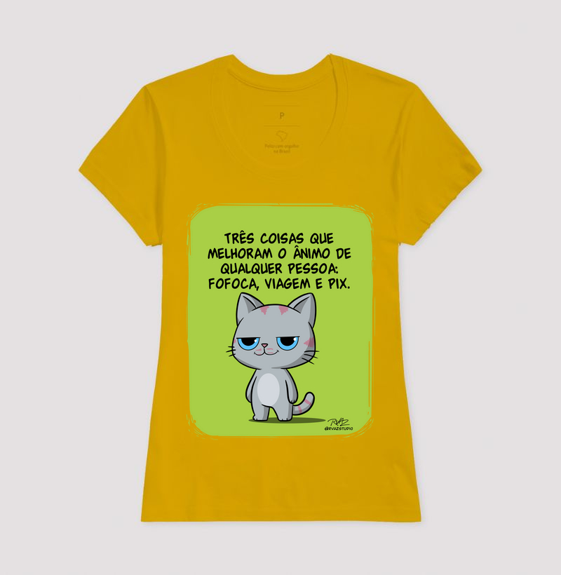 Camiseta Gato Sincero Fofoca Viagem e Pix - Imagem 15