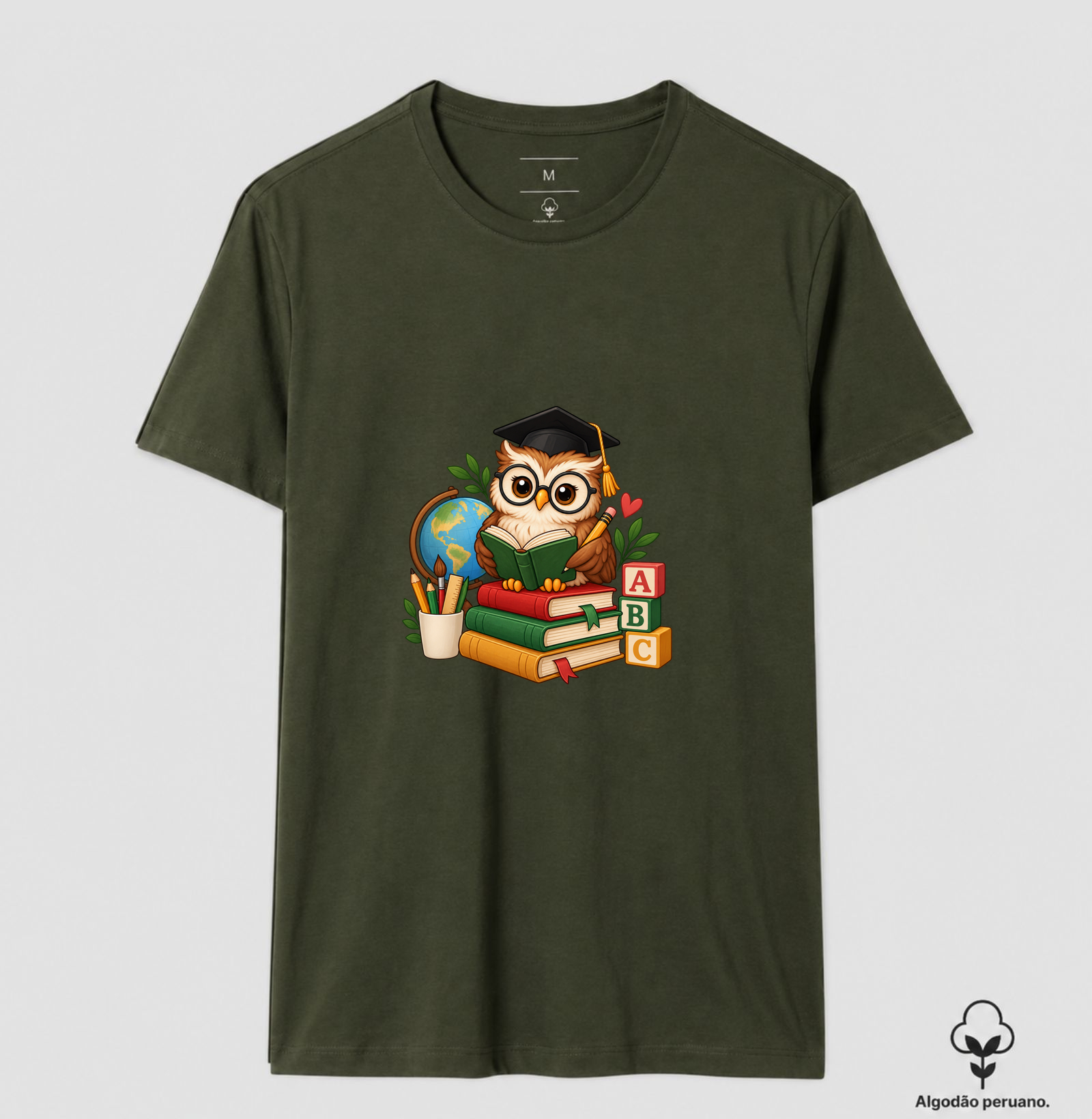 Camiseta Algodão Peruano Coruja do Conhecimento - Imagem 2