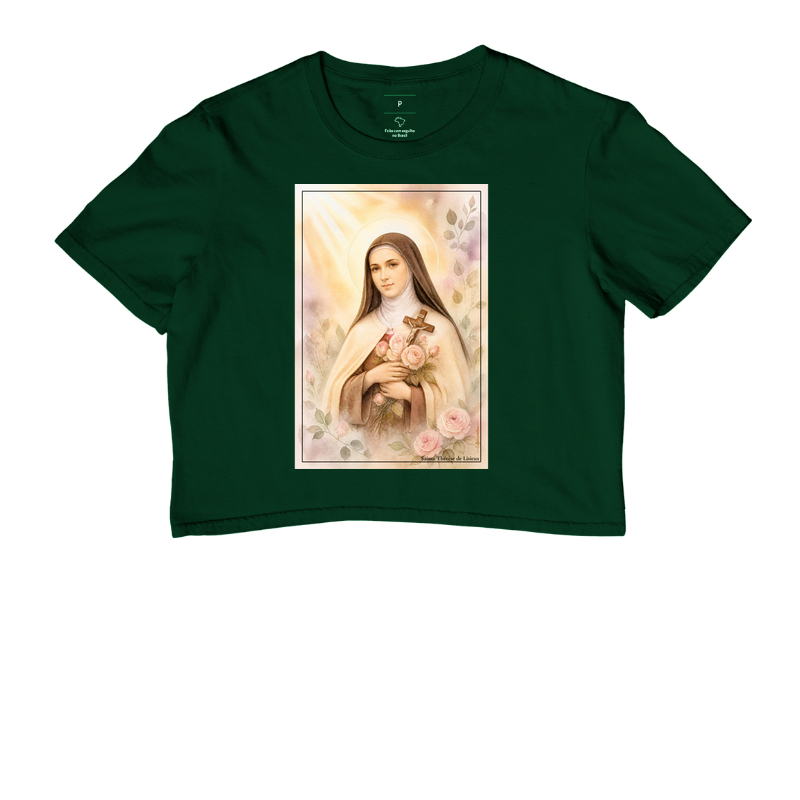 Santa Teresinha do Menino Jesus - Arte em Aquarela com Rosas - Imagem 5