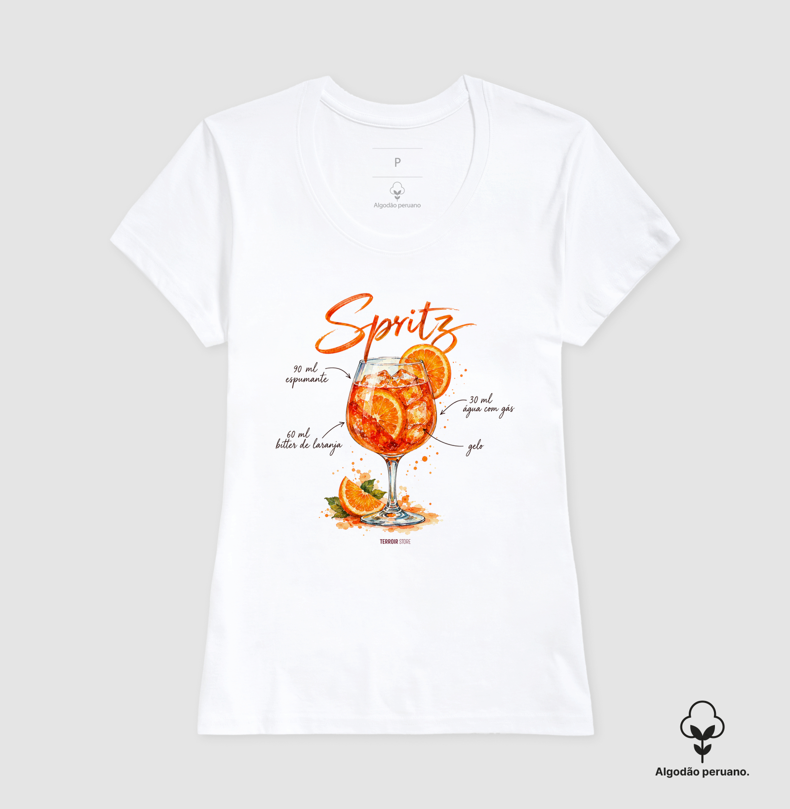 Camiseta Algodão Peruano Spritz – Drink com Espumante e Bitter de Laranja - Imagem 5