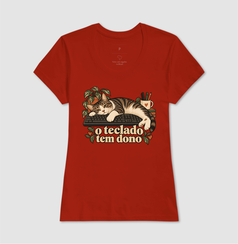 Camiseta Gato Home Office "o teclado tem dono" | Pelo & Pano - Imagem 11