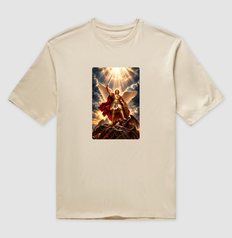 Camiseta Oversized Católica São Miguel Arcanjo Vitorioso - Imagem 3