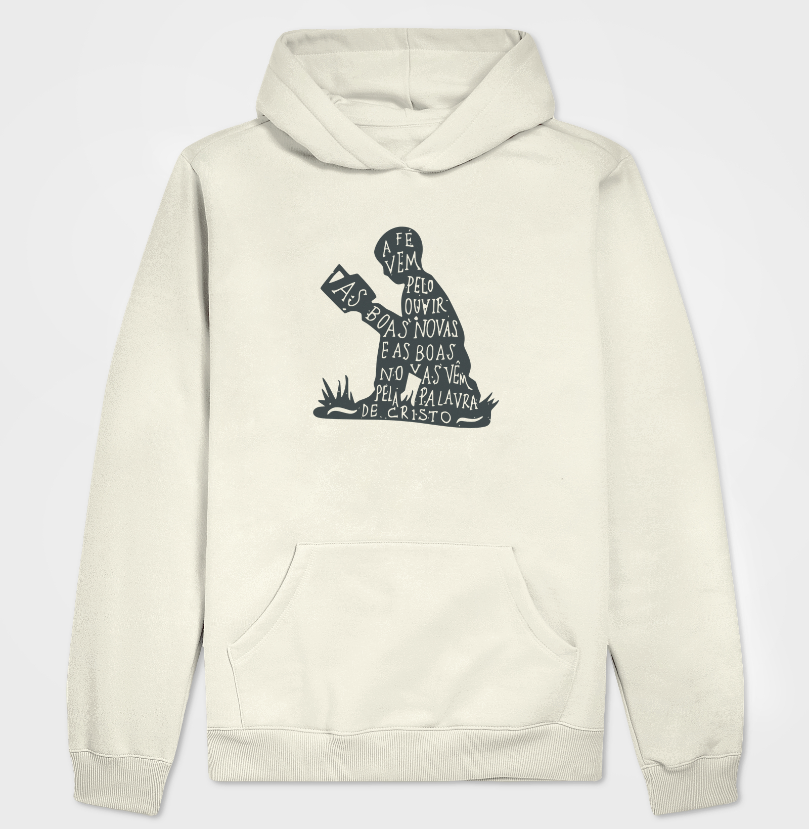 Hoodie Moletom A fé vem pelo Ouvir - Imagem 3