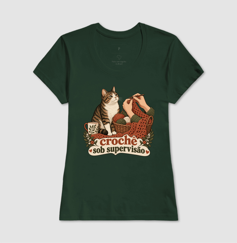 Camiseta Gato Crochê "crochê sob supervisão" | Pelo & Pano - Imagem 13