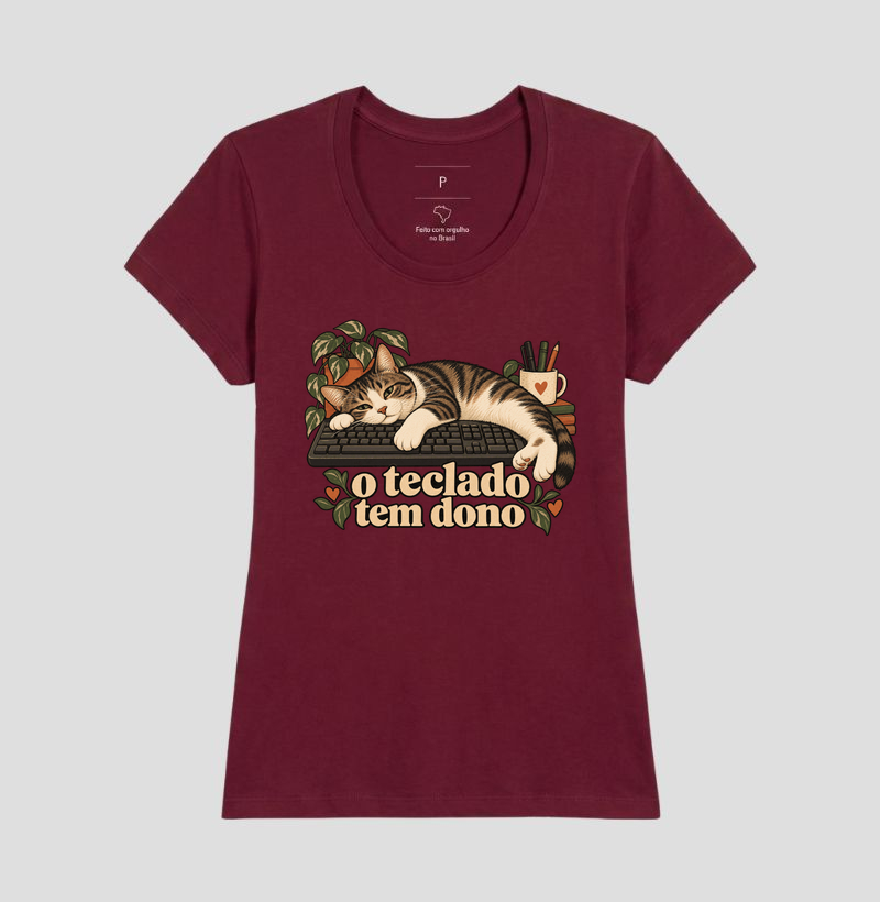 Camiseta Gato Home Office "o teclado tem dono" | Pelo & Pano - Imagem 19
