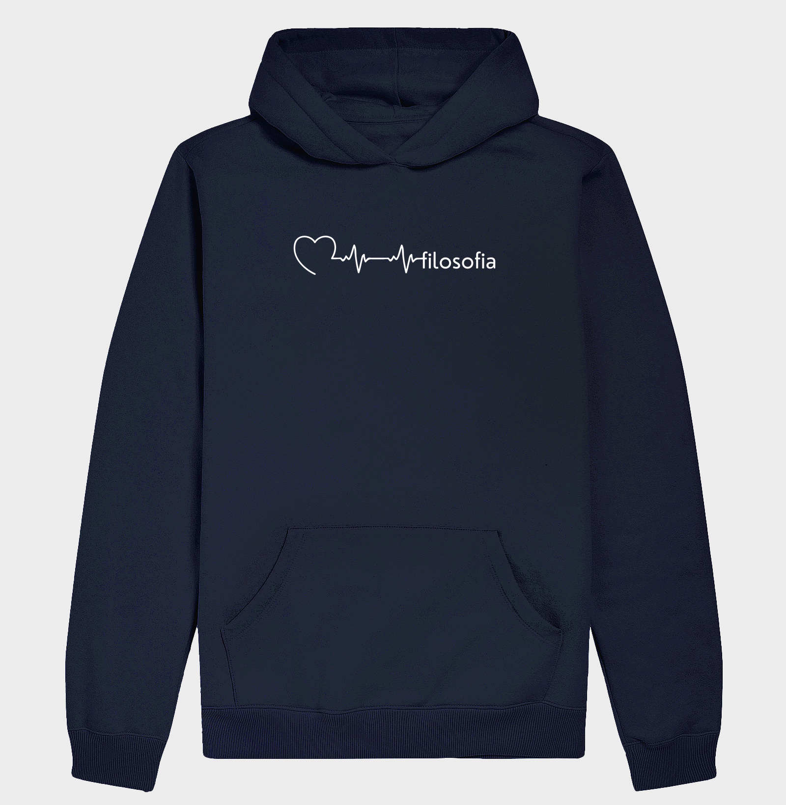 Hoodie Moletom Filosofia Batimento Cardíaco - Letras Brancas - Hoodie Moletom