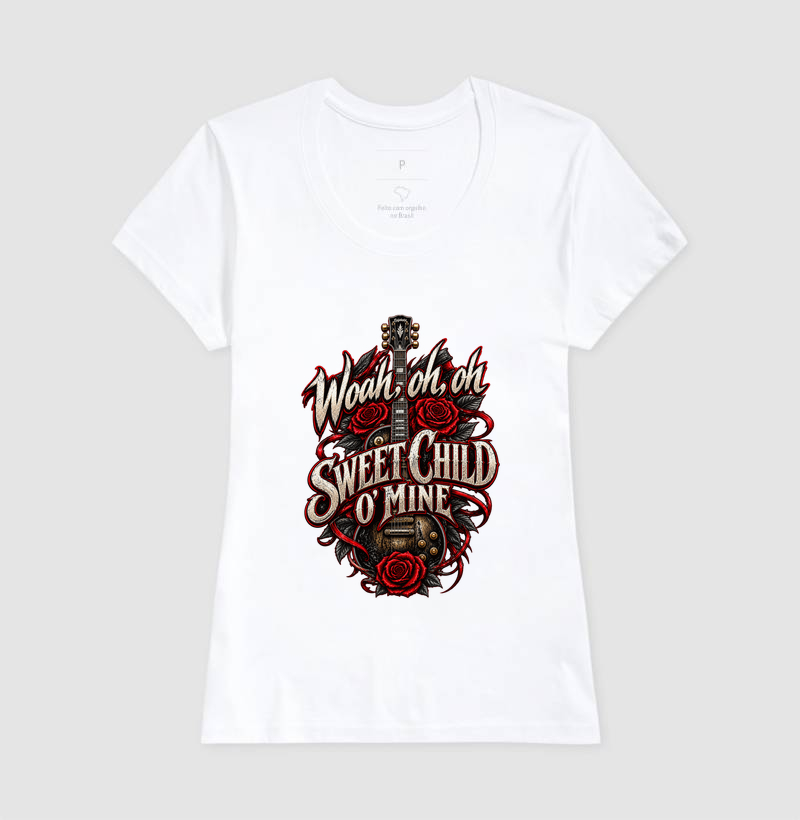 Camiseta Rock Sweet Child O’ Mine – Guitarra e Rosas - Imagem 5