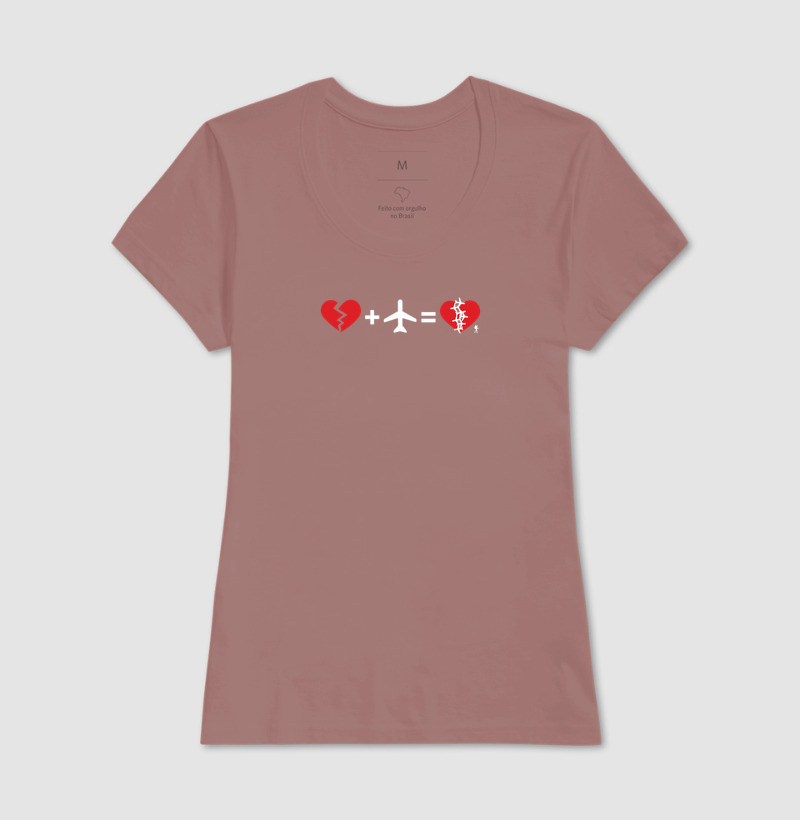 Camiseta Coracao Partido Mais Aviao Igual Coracao Curado | Equacao Viagem Humor | Colecao Viciados em Viagem - Imagem 20