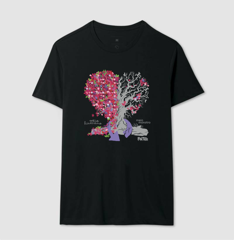 T-SHIRT "HUMANOS E MONSTROS" / ÁRVORE-CORAÇÃO GRANDE