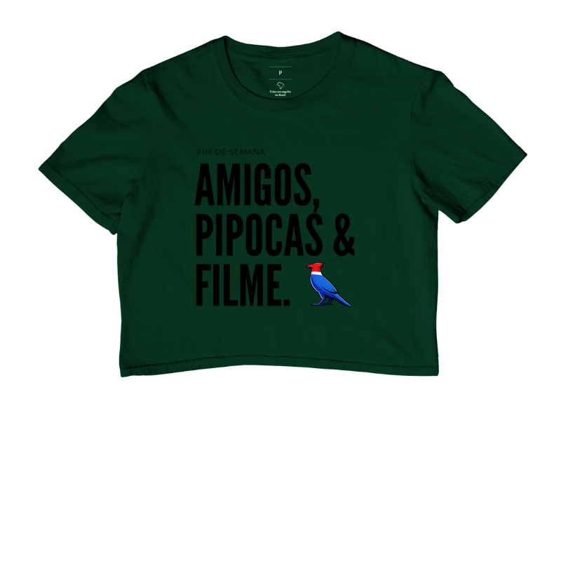 Essa estampa combina com quem tem um estilo urbano e alegre. É uma peça que comunica personalidade e bom humor, ótima para usar em encontros de fim de semana ou para presentear alguém que adora cinema e diversão. - Imagem 5