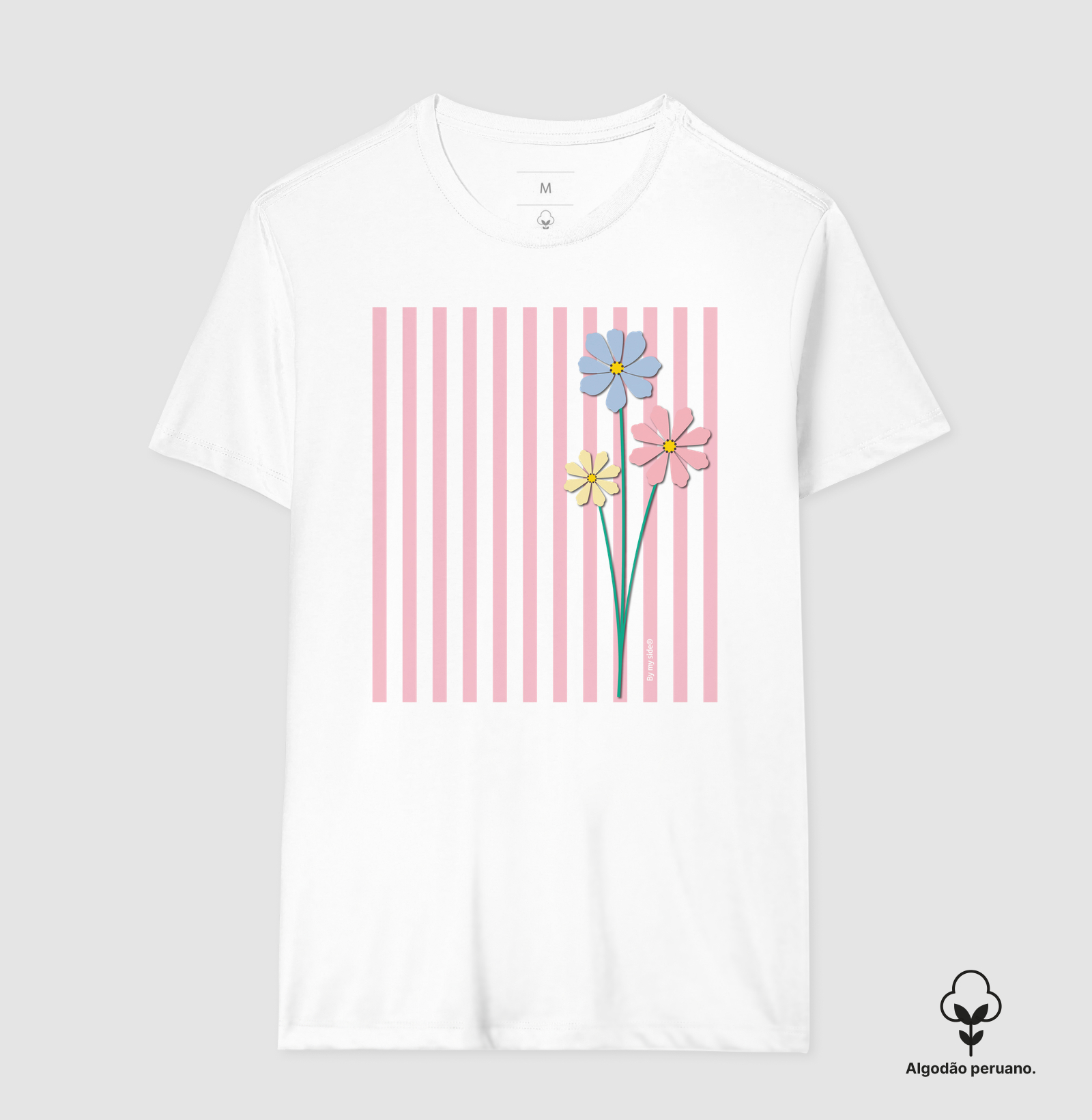 FLOR ROSA 02 - Algodão Peruano - Imagem 9