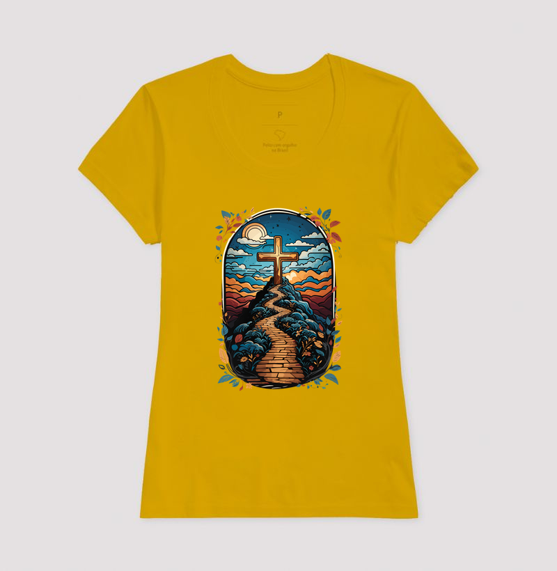 Camiseta Feminina Caminho da Cruz - Imagem 8