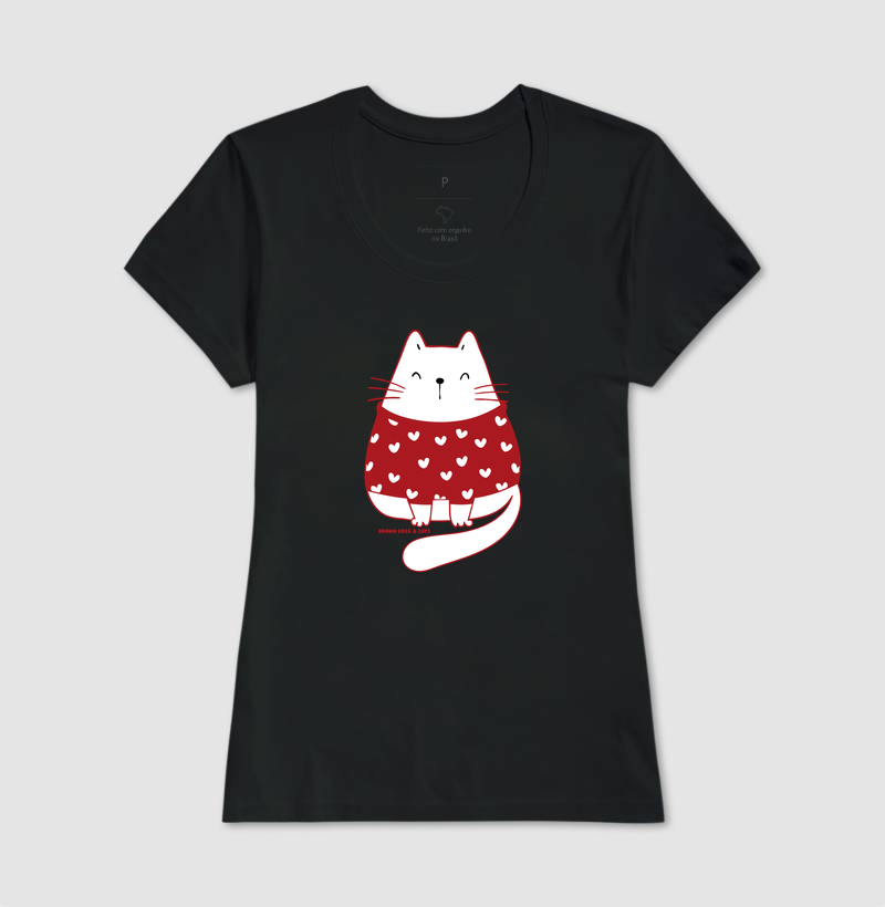 Gata branca de suéter vermelho - Imagem 4