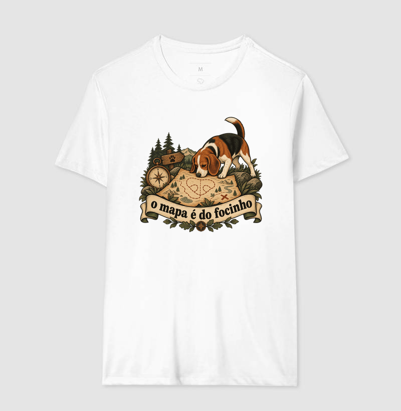 Camiseta Cachorro Aventura "o mapa é do focinho" | Pelo & Pano - Imagem 4
