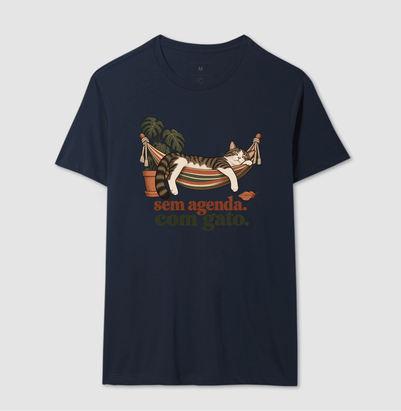 Camiseta Gato Descanso "sem agenda. com gato." | Pelo & Pano - Imagem 6