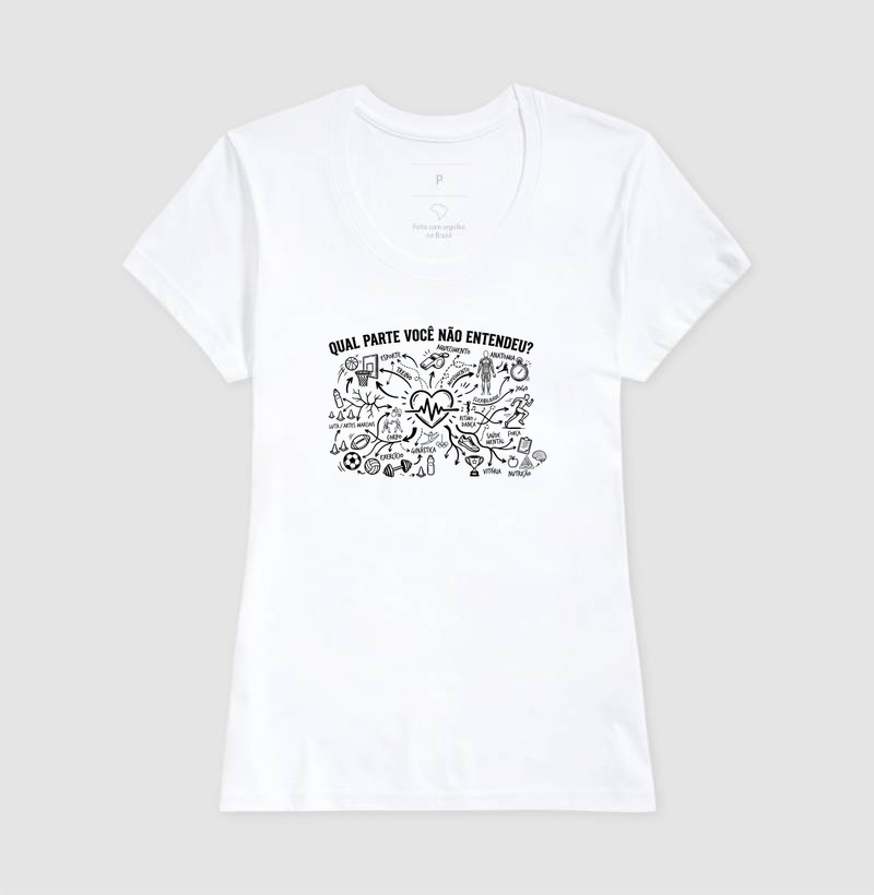 Camiseta Unissex Algodão Qual Parte Você Não Entendeu - Educação Física  - Imagem 5