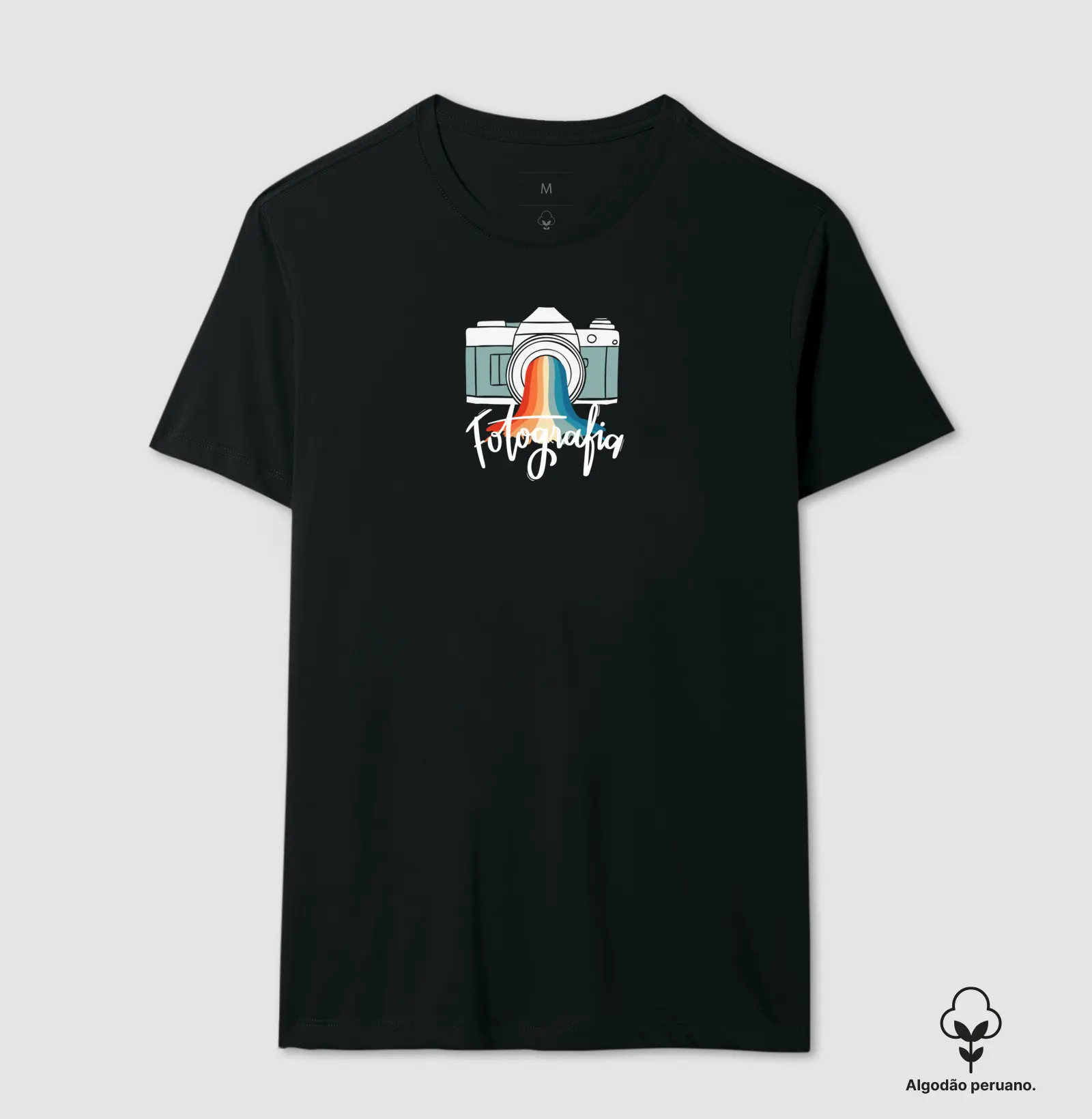 Camiseta Premium algodão Peruano fotografia arco íris  - Imagem 3