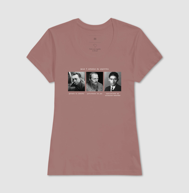 Camiseta Meus 3 Estados de Espírito | Camus, Kafka e Dostoiévski - Imagem 19