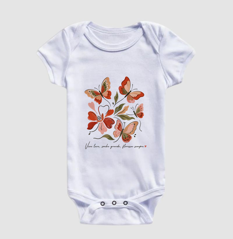 Camiseta Viva leve, Sonhe grande, Floresça sempre. - Imagem 3