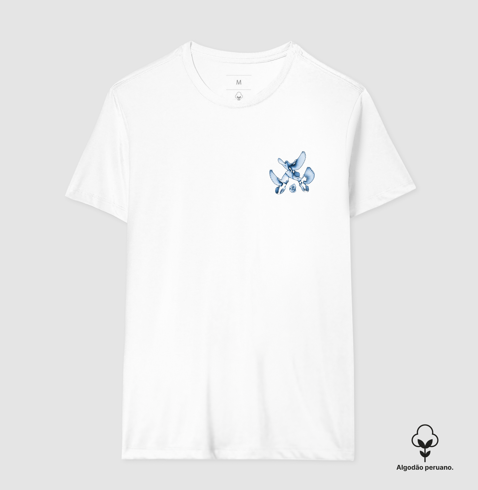 Camiseta streetwear Glimpse branca.