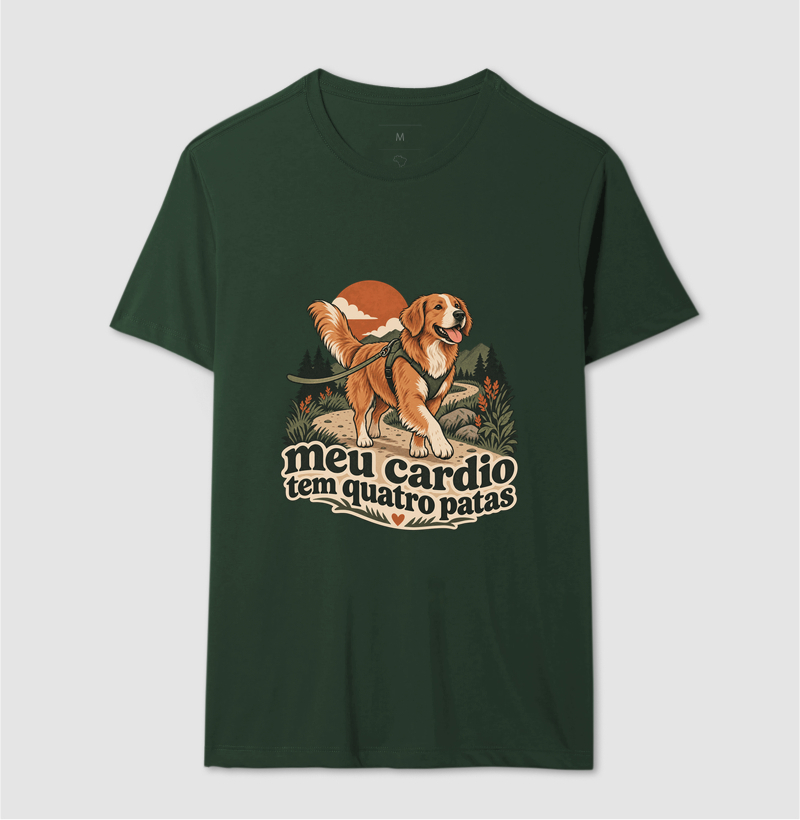 Camiseta Cachorro Passeio "meu cardio tem quatro patas" | Pelo & Pano - Imagem 13