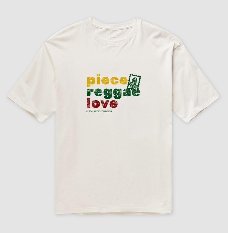 Camiseta Oversized Piece. Reggae. Love. Coleção Reggae. Unissex . Algodão Premium. - Imagem 4