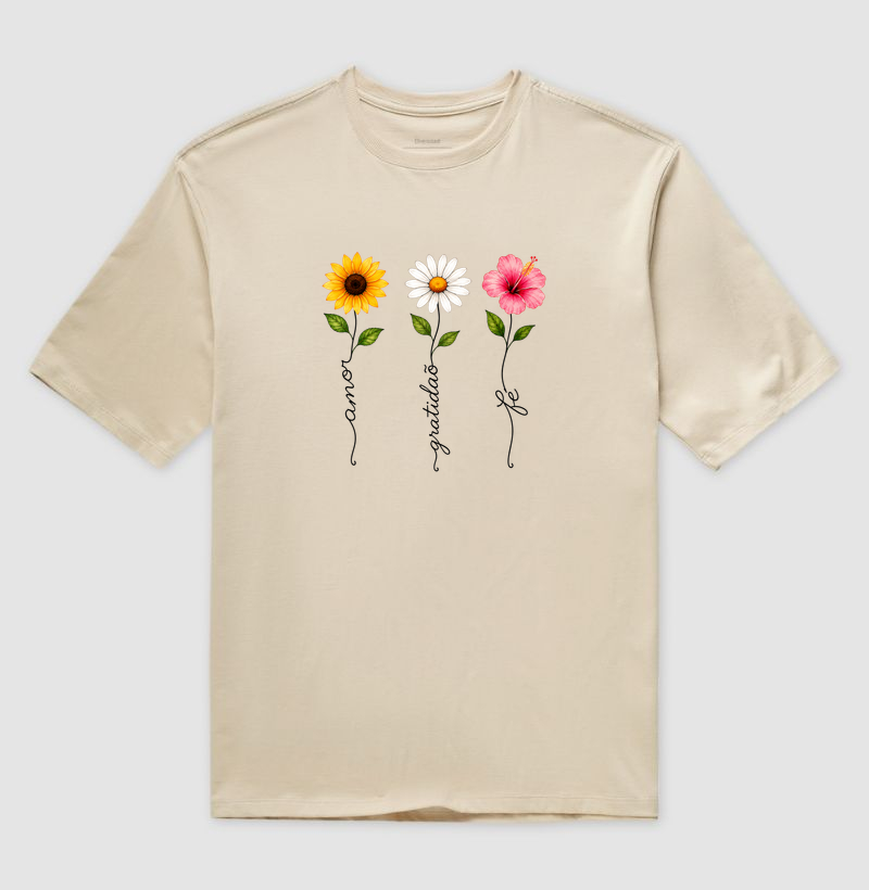 Camiseta Floresça com amor, fé e gratidão. - Imagem 4