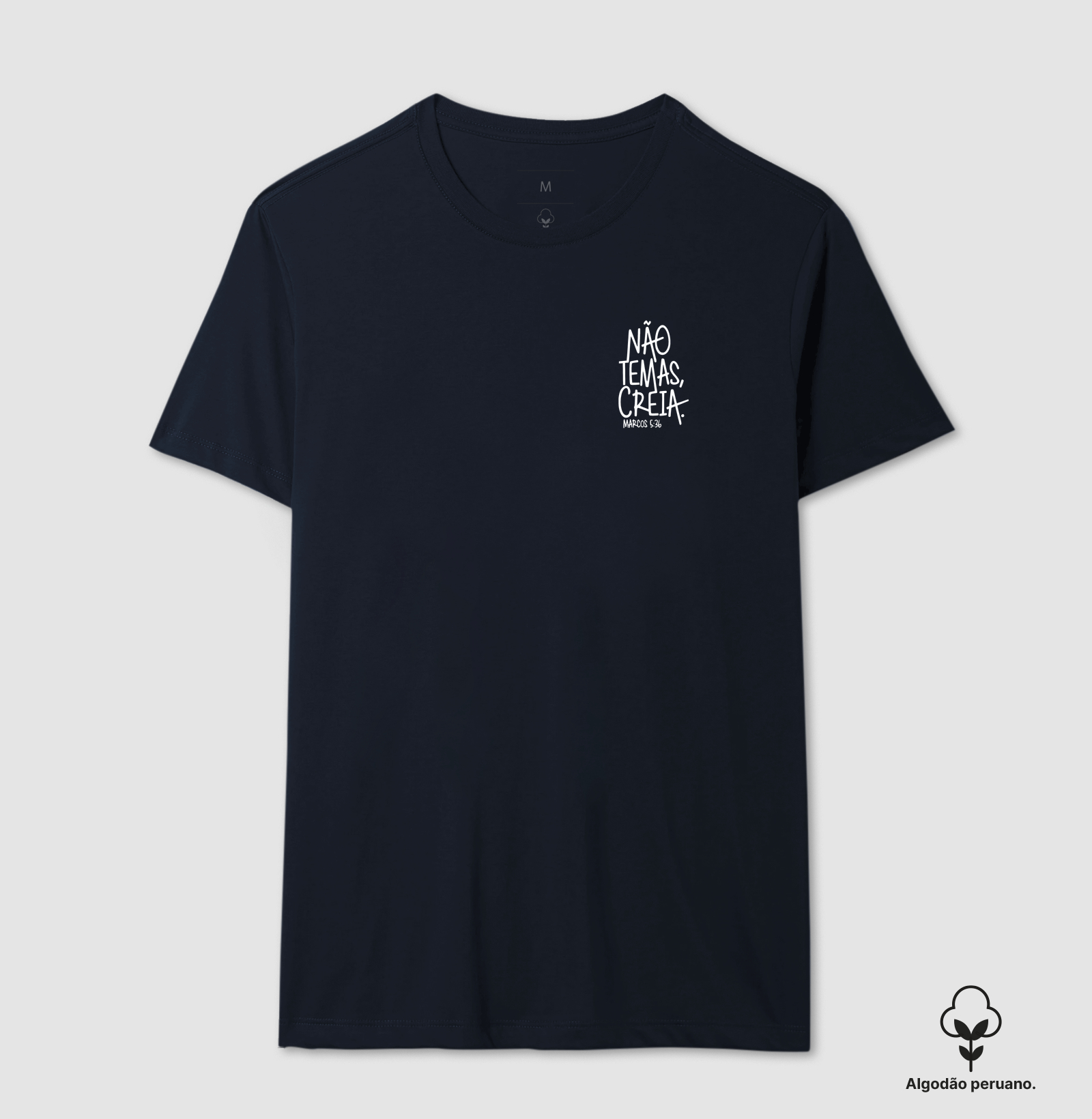 Camiseta Masc. Algodão Peruano Não temas, Creia - Imagem 5