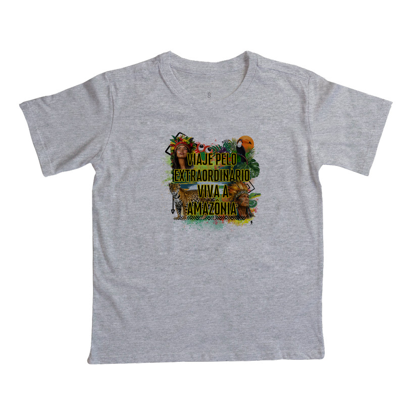 Camiseta Viaje pelo Extraordinario Viva a Amazonia | Onca Tucano Indigena | Colecao Viciados em Viagem - Imagem 5