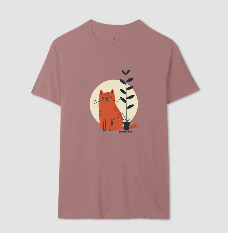 Gato laranja, fundo claro e vaso de planta - Imagem 10