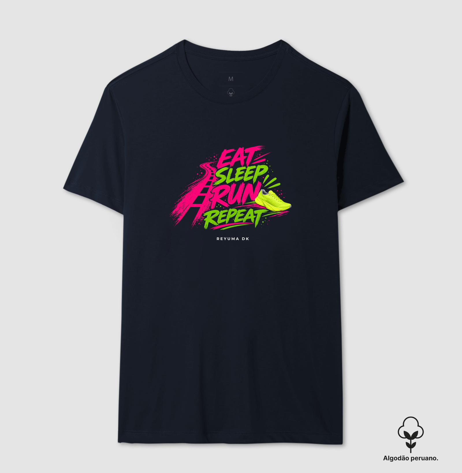 Camiseta Masculina, Feminina, Babylook e Unissex de Algodão Peruano Corrida "Eat, Sleep, Run, Repeat"  - Imagem 8