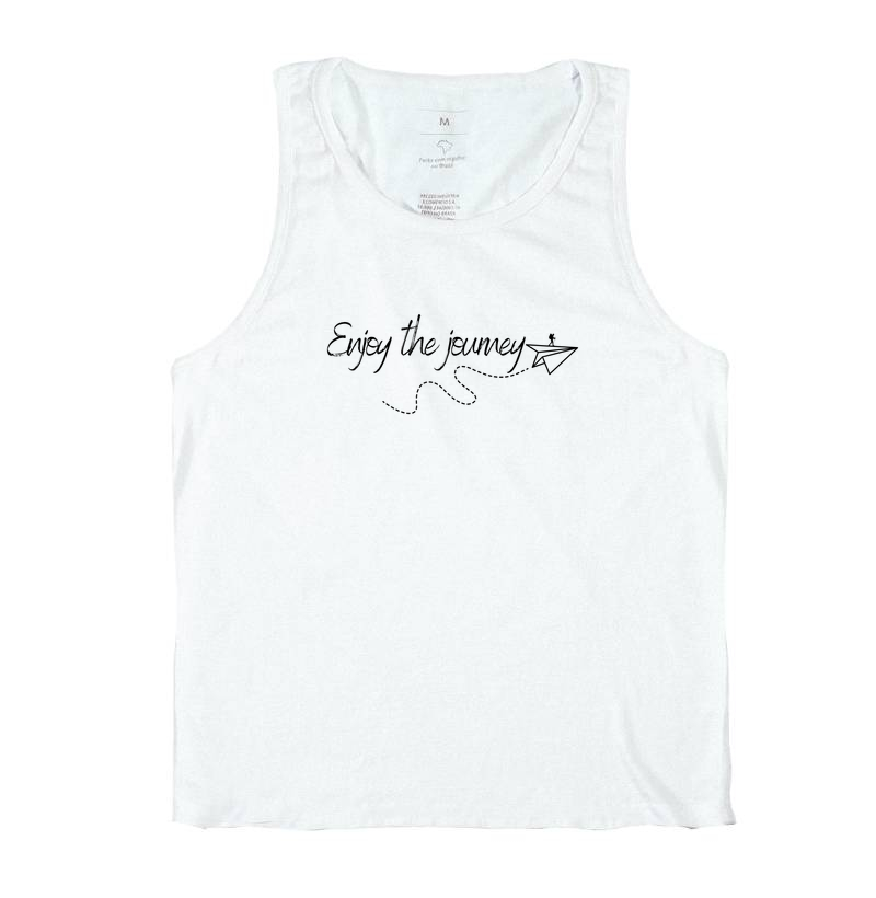 Camiseta Enjoy the Journey | Caligrafia Aviao de Papel Viagem | Colecao Viciados em Viagem - Imagem 2